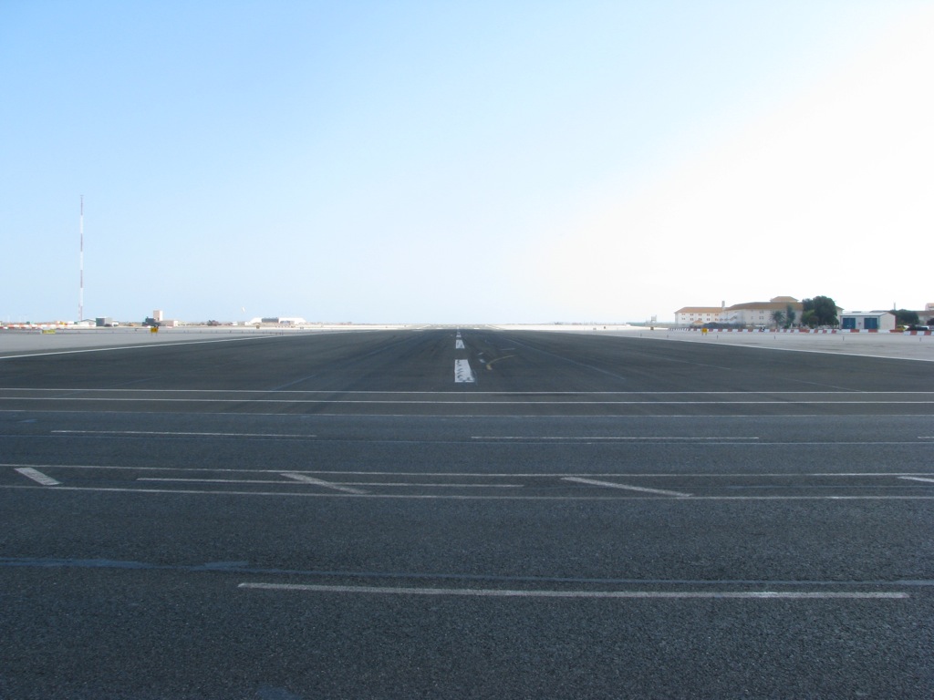 Gibraltar runway - pedestrian crossing!